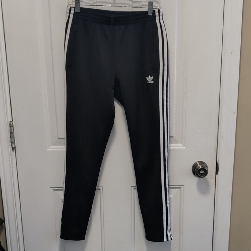 adidas Black and White Track Pants - Picture 3 of 12